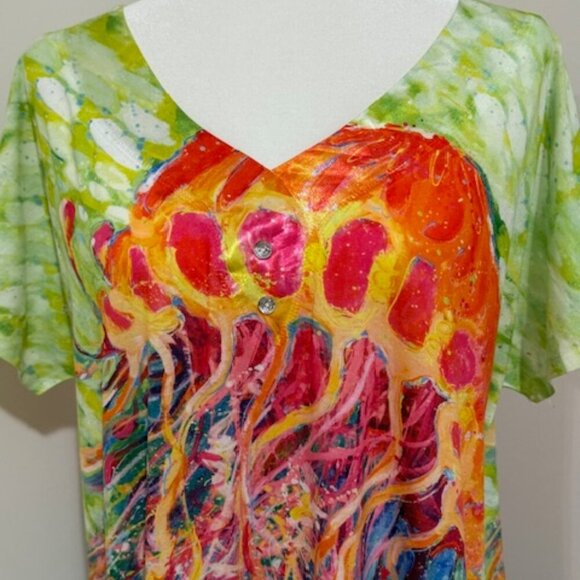 Leoma Lovegrove Colorful Man o’ War Dress Cover-Up Nightgown Size XL - Picture 2 of 4